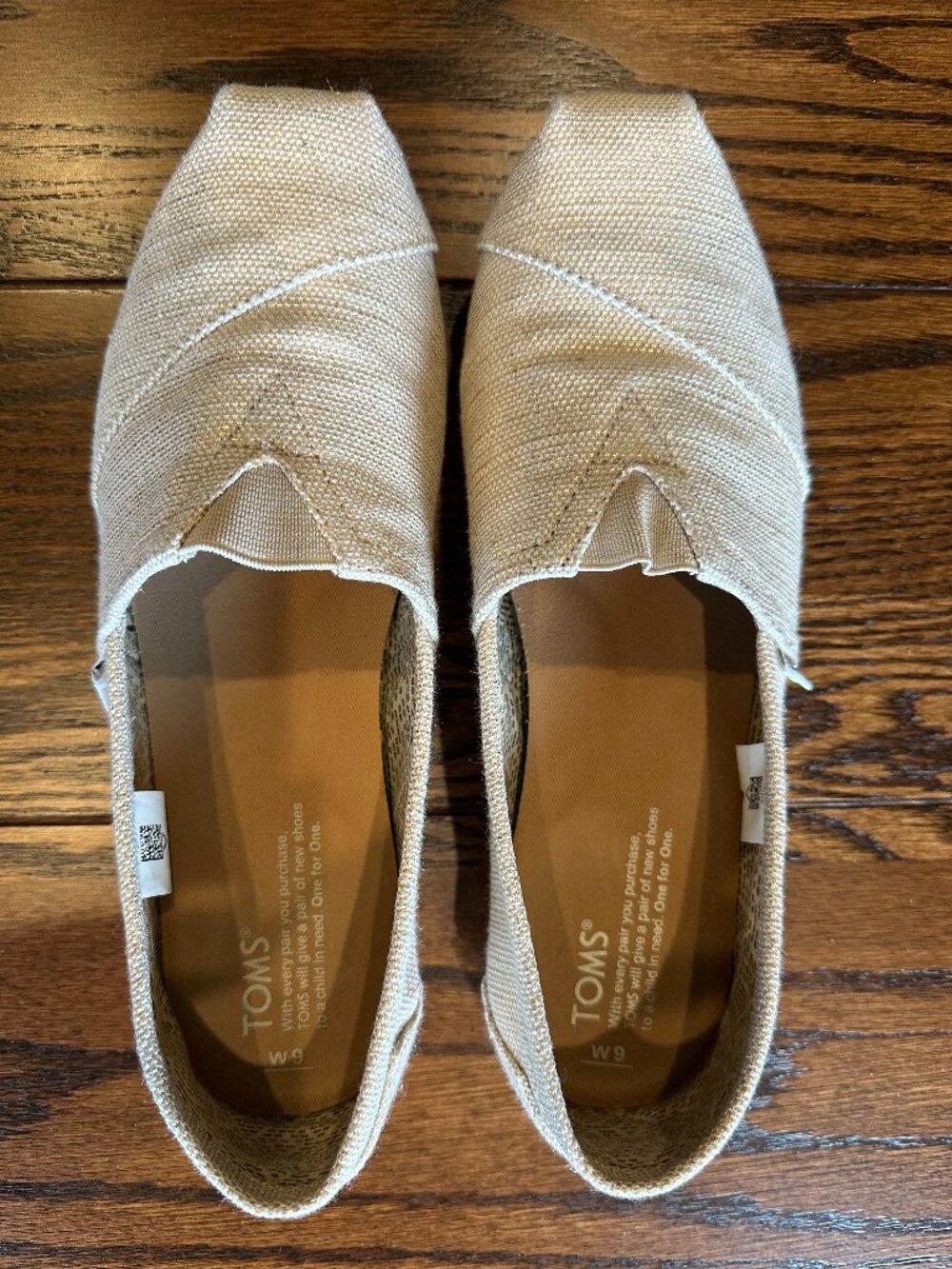 TOMS Women's Alpargata Classic Slip-Ons sz 9 with gold/rose gold shimmer